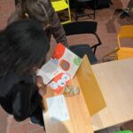 Lernumgebung mit Kindern, die ein Informationsblatt studieren.
